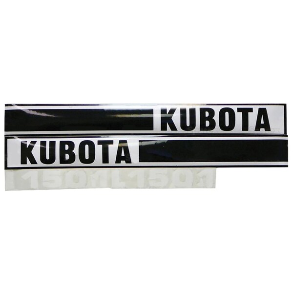 Black / White Hood Decal Set Fits Kubota Tractor L1501